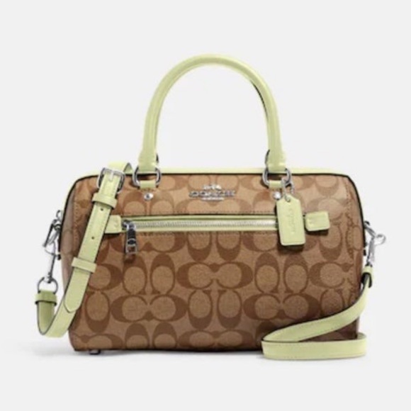 Coach Rowan Satchel In Signature Canvas SV/Khaki/Pale Lime
NWT - Picture 5 of 16
